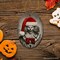 Frightening Clown with Santa Hat Ornament, Terrifying Holiday Keepsake for Spooky Tree Decor